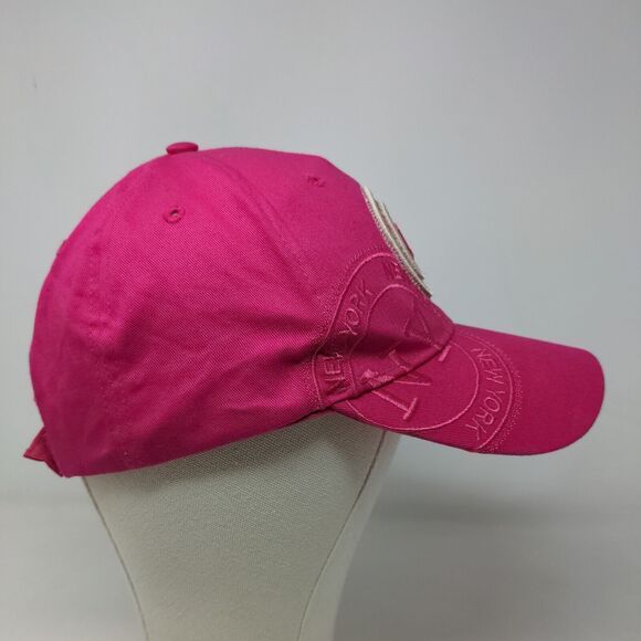 Robin Ruth Womens Strapback Hat Pink Adjustable Embroidered New York Logo Cotton - Picture 4 of 7